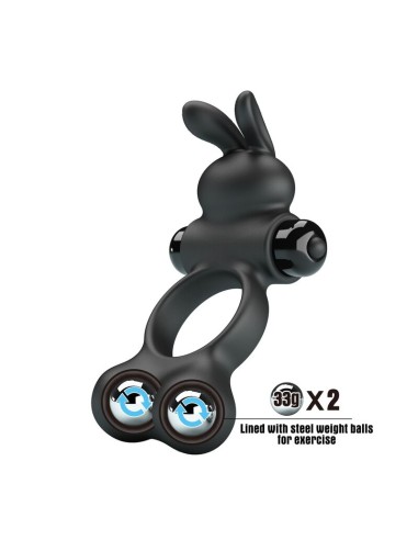 PRETTY LOVE - VIBRATING PENIS RING WITH BUNNY...