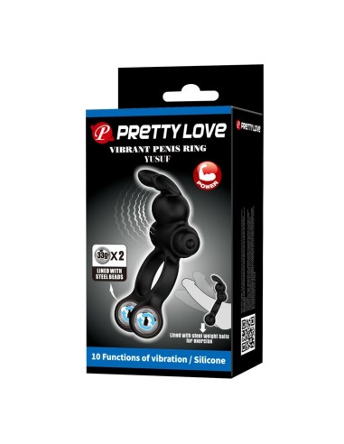 PRETTY LOVE - VIBRATING PENIS RING WITH BUNNY...