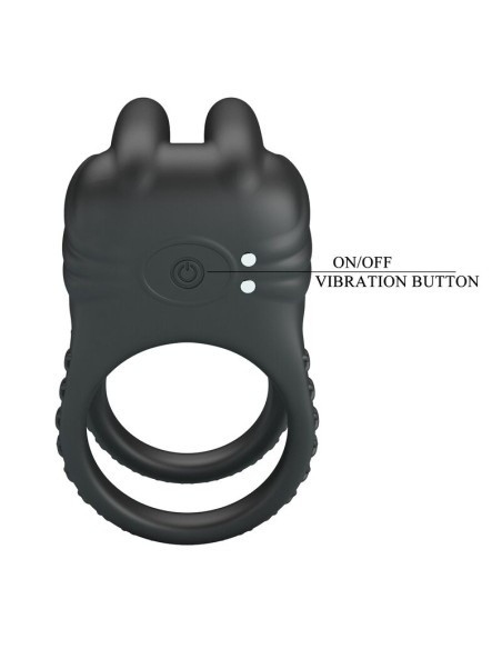 PRETTY LOVE - SINI RECHARGEABLE VIBRATING COCK RING 10 FUNCTIONS BLACK