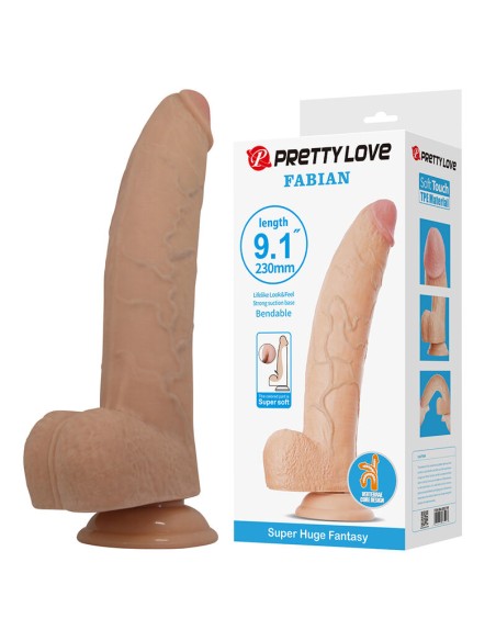 PRETTY LOVE - FABIAN FLEXIBLE DILDO WITH SUCTION CUP FLESH