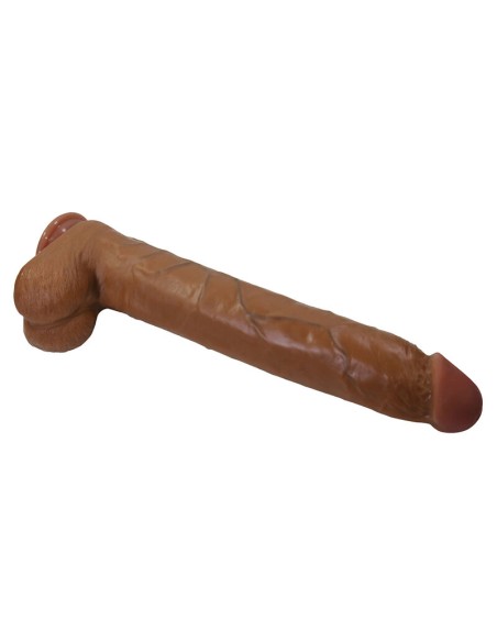 PRETTY LOVE - DANY REALISTIC FLEXIBLE DILDO WITH SUCTION CUP 36 CM -Ø- 5.6 CM BROWN