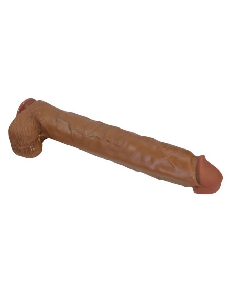 PRETTY LOVE - PAT REALISTIC FLEXIBLE DILDO WITH SUCTION CUP 40 CM -Ø- 6 CM BROWN