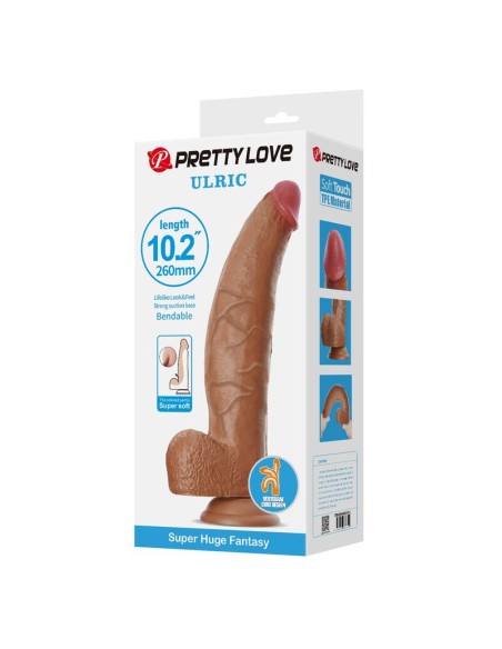 PRETTY LOVE - ULRIC REALISTIC FLEXIBLE DILDO 26 CM Ø 5.5 CM TPE BROWN