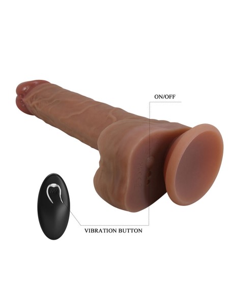 PRETTY LOVE - JONATHAN REALISTIC THRUSTING VIBRATOR WITH REMOTE CONTROL BROWN