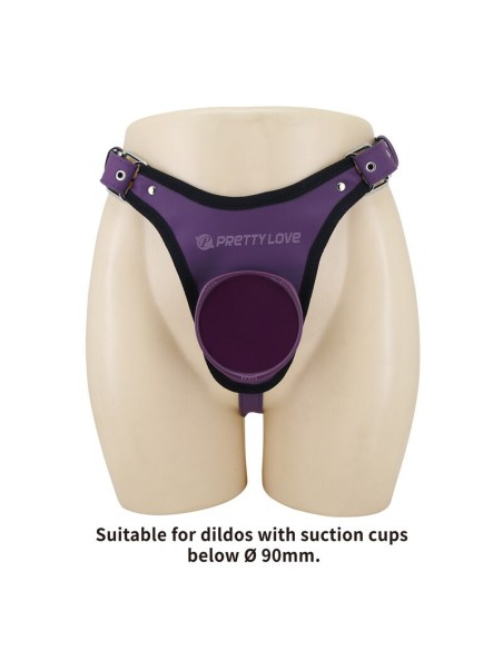 PRETTY LOVE - UNIVERSAL STRAP-ON HARNESS BRIEFS PURPLE AND BLACK