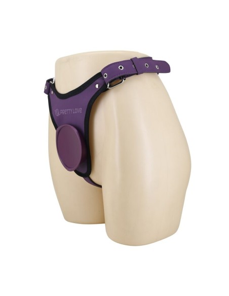 PRETTY LOVE - UNIVERSAL STRAP-ON HARNESS BRIEFS PURPLE AND BLACK