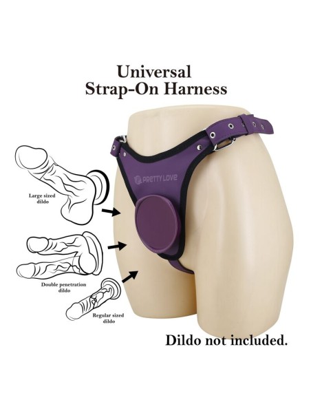 PRETTY LOVE - UNIVERSAL STRAP-ON HARNESS BRIEFS PURPLE AND BLACK