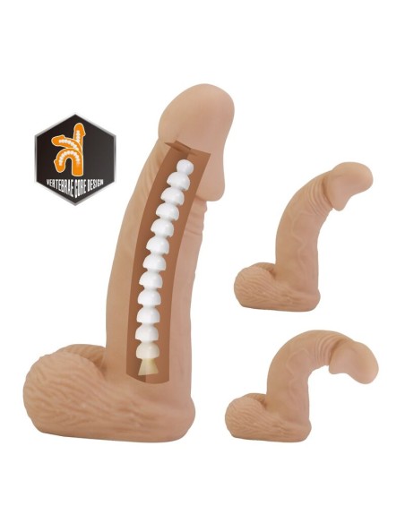 PRETTY LOVE - ZANE HARNESS WITH FLEXIBLE DILDO 17 CM Ø 4.3 CM NATURAL