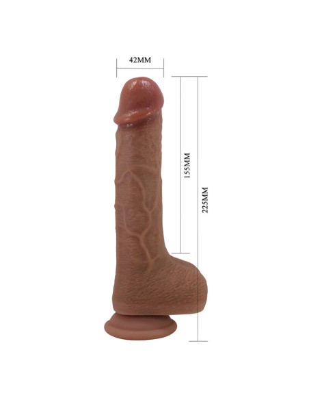 PRETTY LOVE - TOMMY REALISTIC THRUSTING VIBRATOR WITH REMOTE CONTROL DARK BROWN