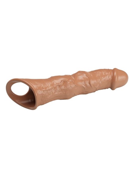 PRETTY LOVE - ADJUSTABLE PENIS EXTENSION SLEEVE 28 CM Ø 4.5 CM BROWN