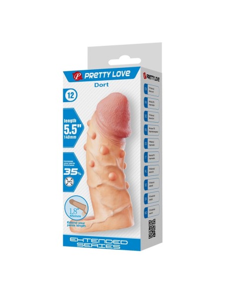 PRETTY LOVE - DORT PENIS EXTENSION SLEEVE 14 CM Ø 4 CM NATURAL