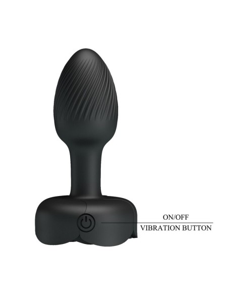 PRETTY LOVE - RECHARGEABLE VIBRATING ANAL PLUG 10 MODES BLACK
