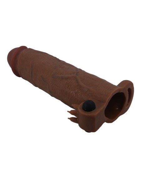 PRETTY LOVE - XERXES VIBRATING PENIS SLEEVE 22 CM Ø 4.5 CM BROWN