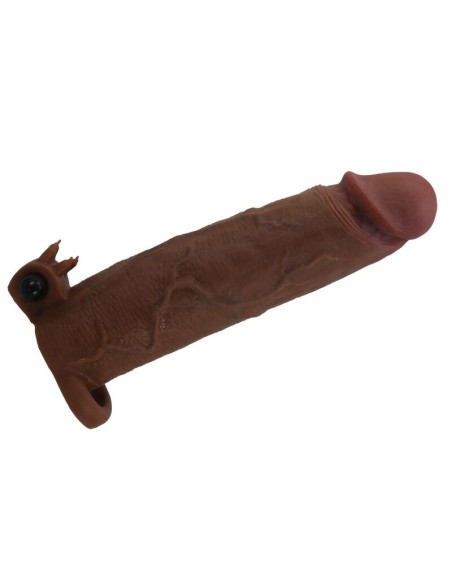 PRETTY LOVE - XERXES VIBRATING PENIS SLEEVE 22 CM Ø 4.5 CM BROWN