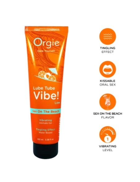 ORGIE - LUBE TUBE VIBE! SEX ON THE BEACH KISSABLE INTIMATE GEL LOW TINGLING 100 ML