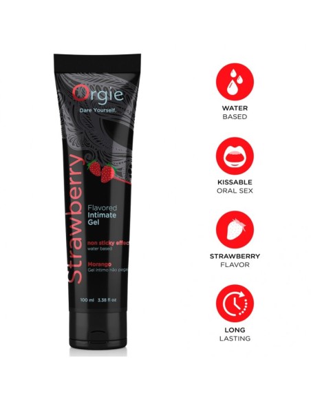 ORGIE - LUBE TUBE STRAWBERRY KISSABLE WATER-BASED INTIMATE GEL 100 ML