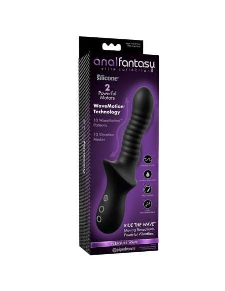 ANAL FANTASY ELITE - PLEASURE WAVE RECHARGEABLE BLACK ANAL MASSAGER