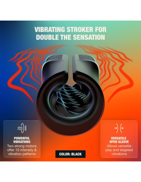 ARCWAVE - ZING VIBRATING MALE STROKER WITH DUAL MOTOR BLACK