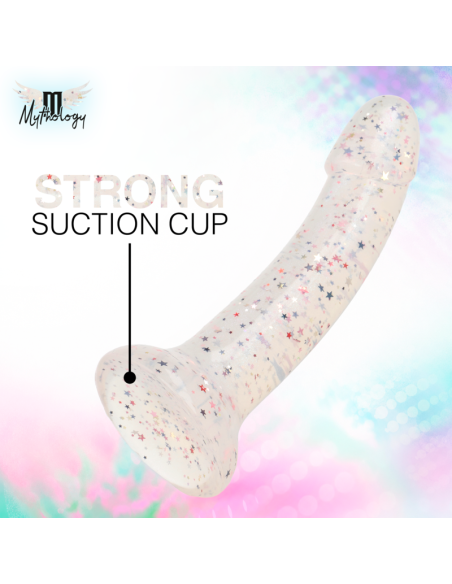 MYTHOLOGY - LYRA 1 SILICONE DILDO WITH SUCTION CUP 19 CM -Ø- 3.3 CM FUCHSIA CONFETTI