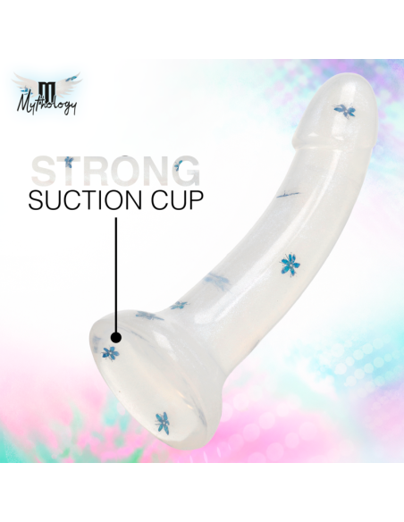 MYTHOLOGY - LYRA 4 SILICONE DILDO 17 CM Ø 3.6 CM CLEAR FLOWERS