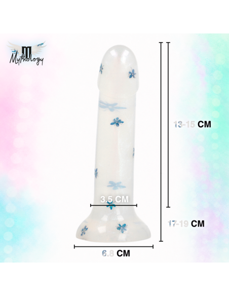 MYTHOLOGY - LYRA 4 SILICONE DILDO 17 CM Ø 3.6 CM CLEAR FLOWERS