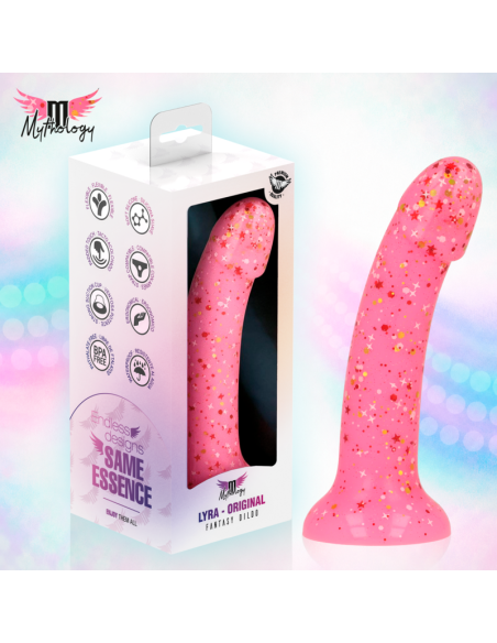 MYTHOLOGY - LYRA 6 SILICONE DILDO 17 CM Ø 3.6 CM PINK RED SPECKLED