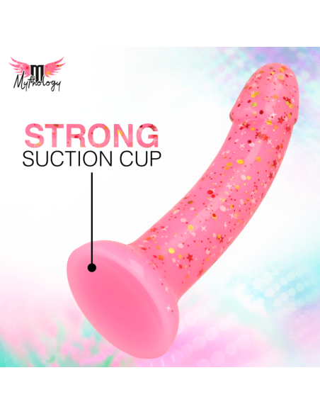 MYTHOLOGY - LYRA 6 SILICONE DILDO 17 CM Ø 3.6 CM PINK RED SPECKLED