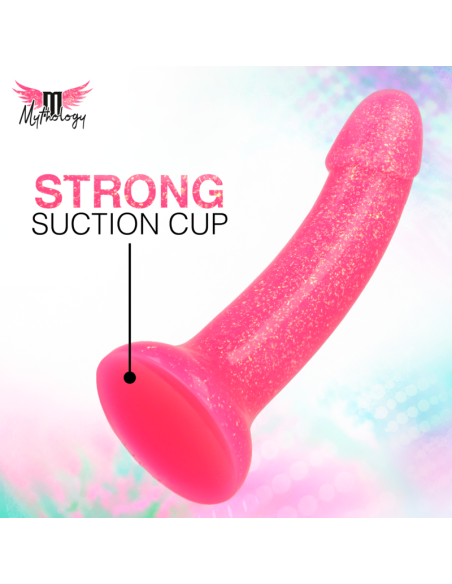 MYTHOLOGY - LYRA 7 SILICONE DILDO 17 CM Ø 3.6 CM PINK GOLD SPECKLED
