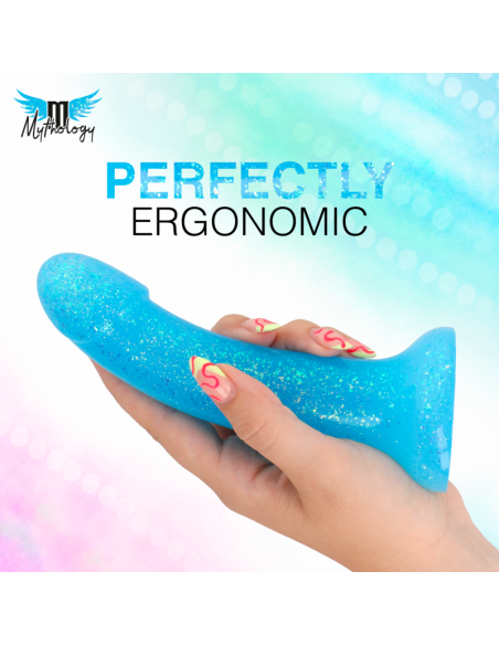 MYTHOLOGY - LYRA 8 SILICONE DILDO 17 CM Ø 3.6 CM LIGHT BLUE PLATINUM SPECKLED