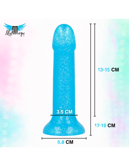 MYTHOLOGY - LYRA 8 SILICONE DILDO 17 CM Ø 3.6 CM LIGHT BLUE PLATINUM SPECKLED