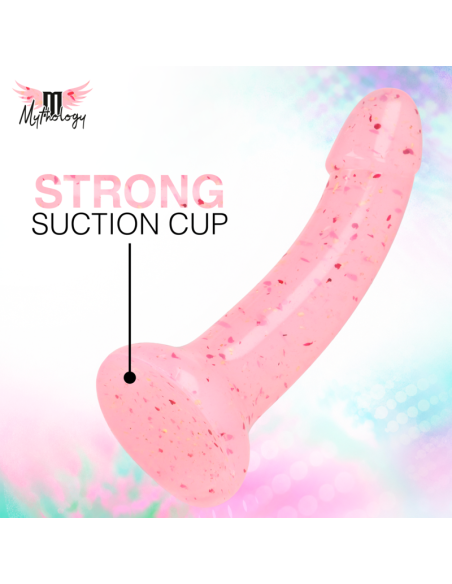MYTHOLOGY - LYRA 9 SILICONE DILDO 17 CM Ø 3.6 CM CLEAR PINK RED SPECKLED