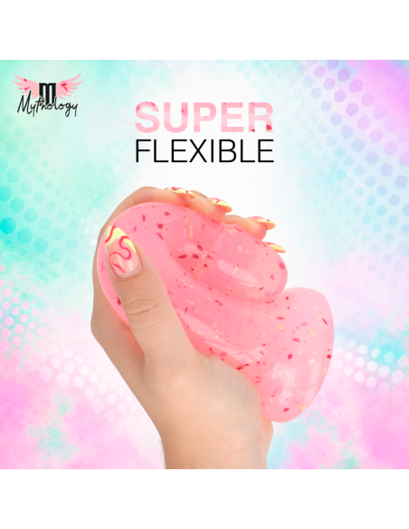 MYTHOLOGY - LYRA 9 SILICONE DILDO 17 CM Ø 3.6 CM CLEAR PINK RED SPECKLED