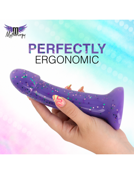 MYTHOLOGY - LYRA 10 SILICONE DILDO 17 CM Ø 3.6 CM PURPLE SPECKLED