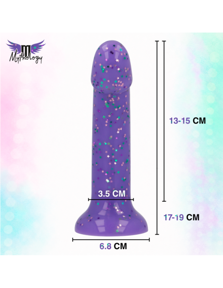 MYTHOLOGY - LYRA 10 SILICONE DILDO 17 CM Ø 3.6 CM PURPLE SPECKLED