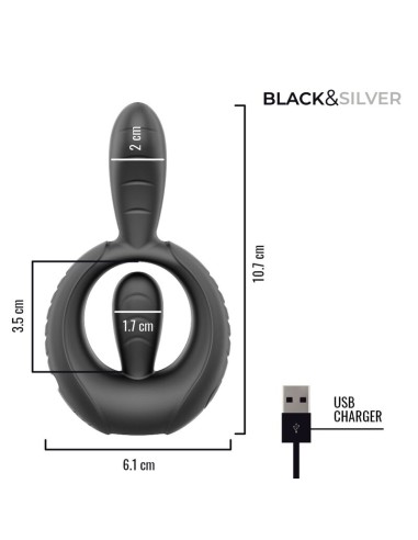 BLACK  SILVER - DECKARD RECHARGEABLE VIBRATING...