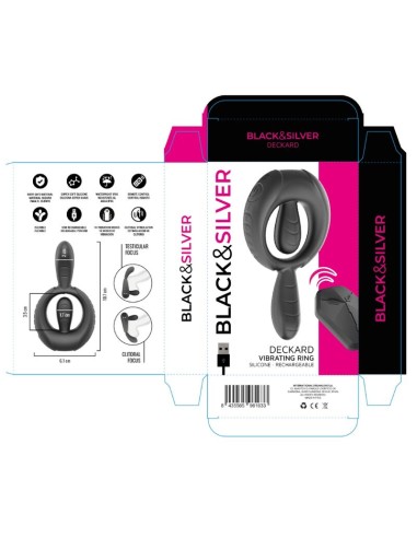 BLACK  SILVER - DECKARD RECHARGEABLE VIBRATING...