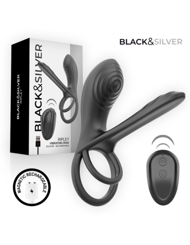 BLACK  SILVER - RIPLEY RECHARGEABLE VIBRATING...