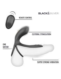 BLACK  SILVER - RIPLEY RECHARGEABLE VIBRATING RING WITH... 2