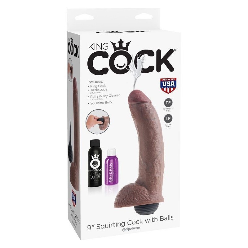 KING COCK - PENE REALÍSTICO EYACULADOR MARRÓN...