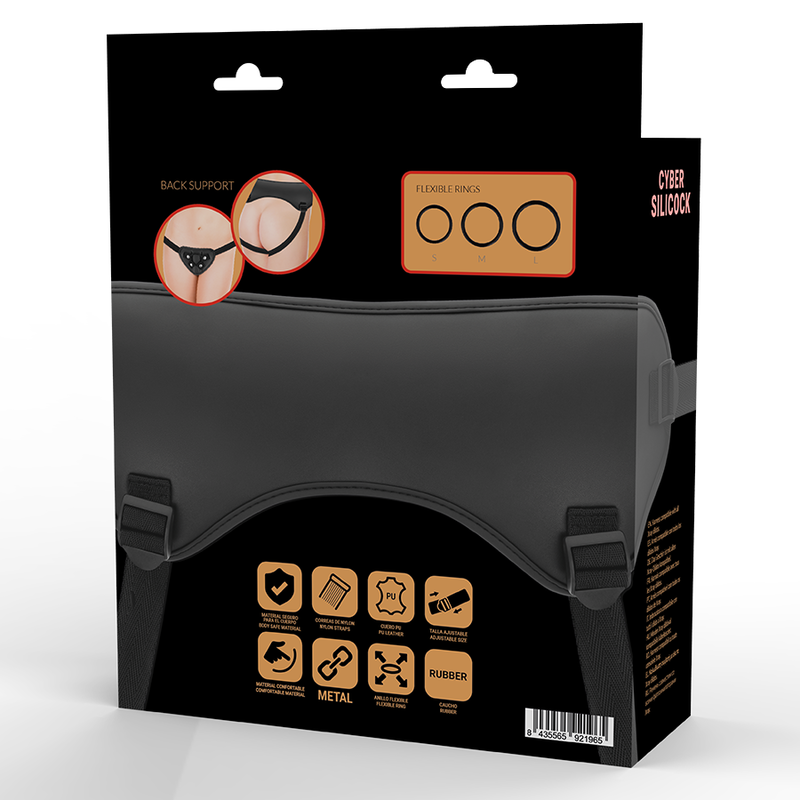 CYBER SILICOCK - STRAP-ON HARNESS WITH 3 RINGS...