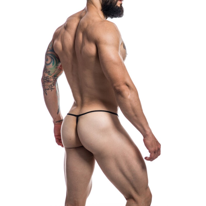 CUT4MEN - TANGA PROVOCATIVE CUERO NEGRO XL