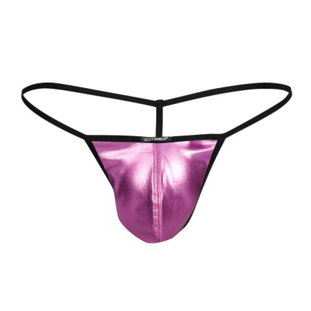 CUT4MEN - TANGA PROVOCATIVE CUERO NEGRO XL