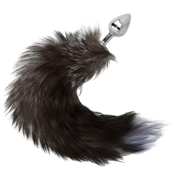 DARKNESS - PLUG ANAL 7 CM COLA MARRON Y GRIS 40 CM