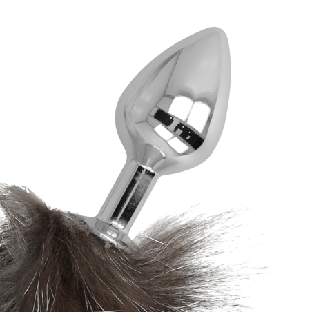 DARKNESS - PLUG ANAL 7 CM COLA MARRON Y GRIS 40 CM